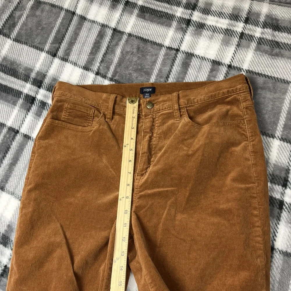 J. Crew Corduroy Straight Leg Pants Womens Size 32 5 Pocket Brown Gold BT006
